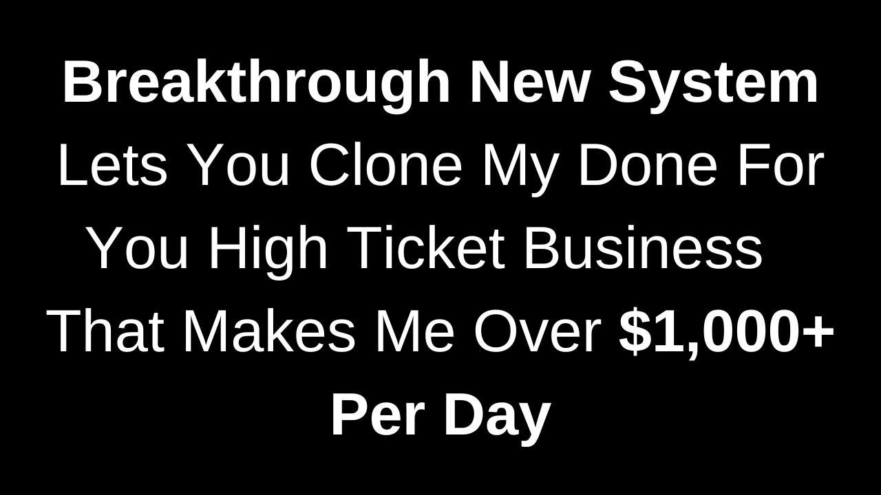 High Ticket Profit System REVIEW